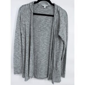American Eagle Outfitters Women's Gray Hooded Knit Cardigan Sweater M